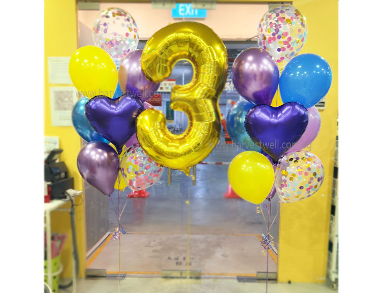 Personalised Purple Blue Megaloon Balloon Bundle Set